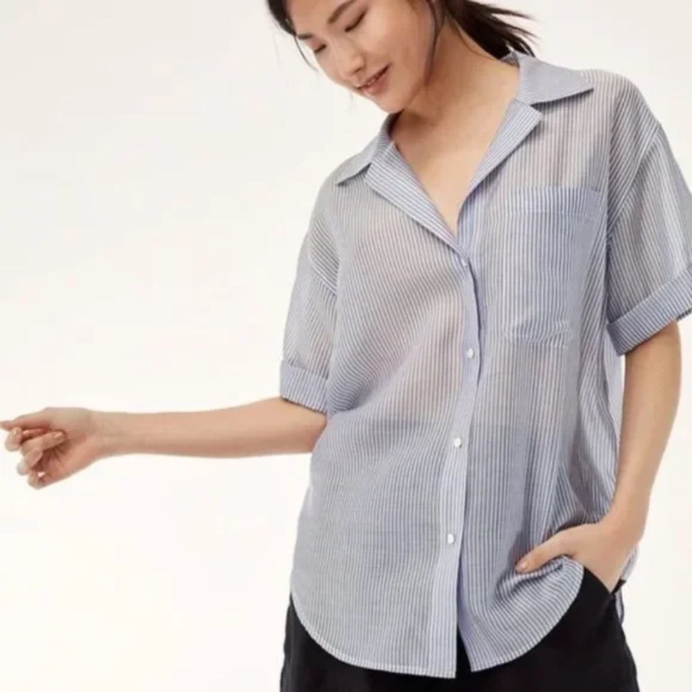 The Group Babaton Withers Blouse Blue Heron L